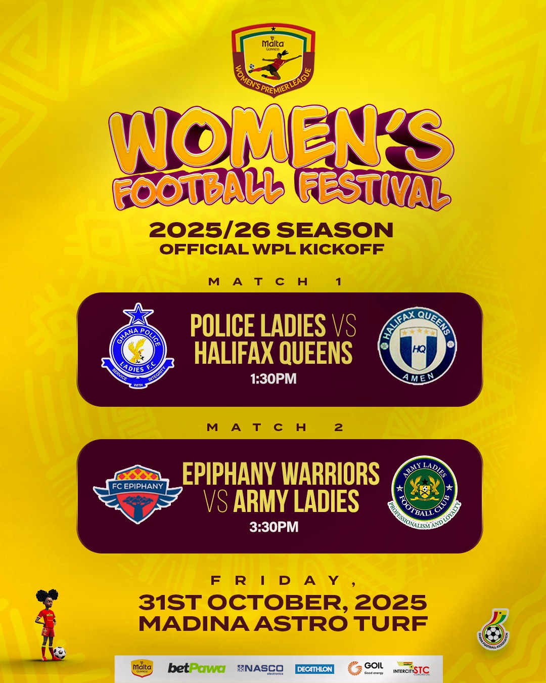 Double-header venues set for thrilling Malta Guinness Women’s Premier League Kick-Off