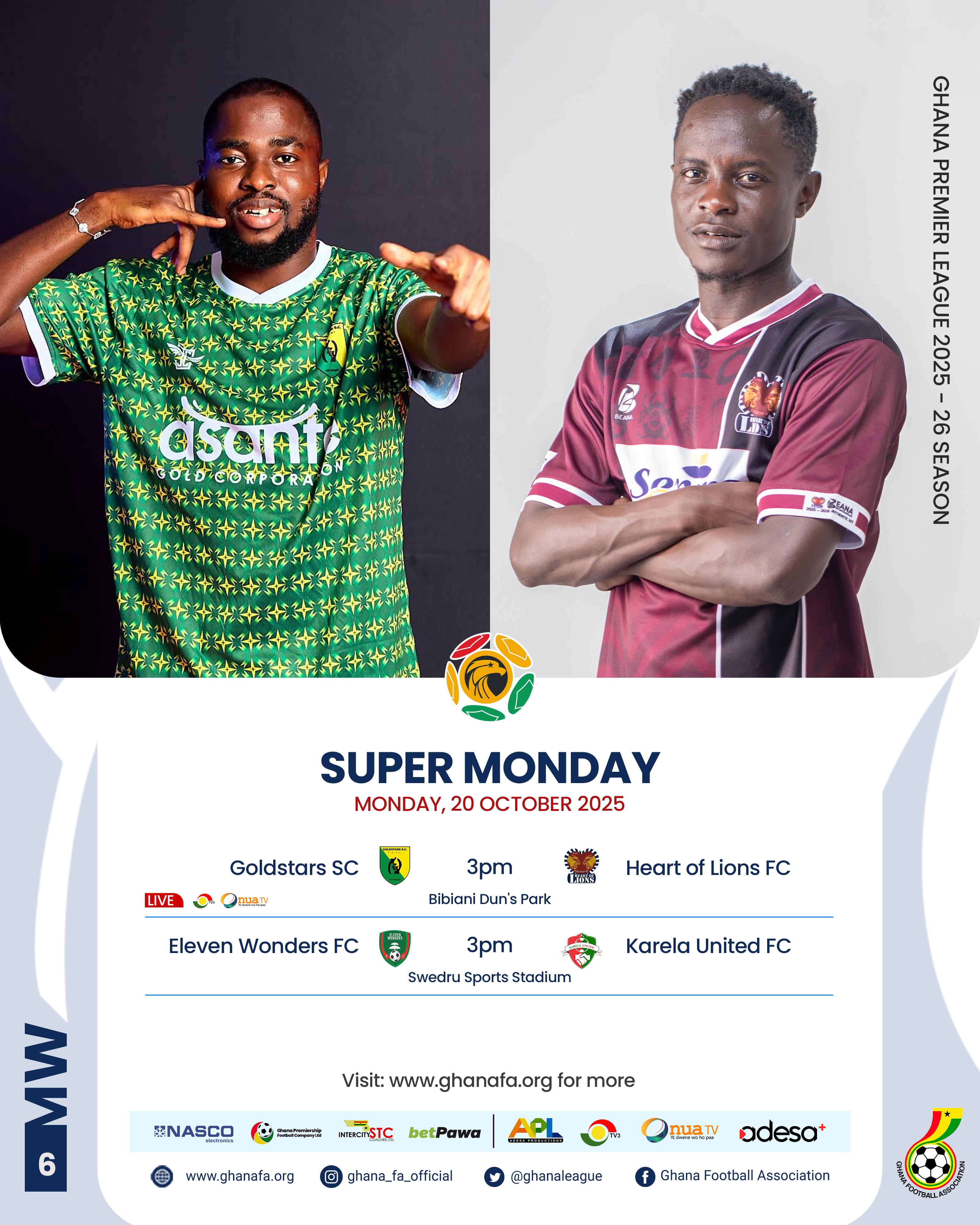 Premier League: Gold Stars seek redemption, Eleven Wonders hunt first win in Super Monday doubleheader