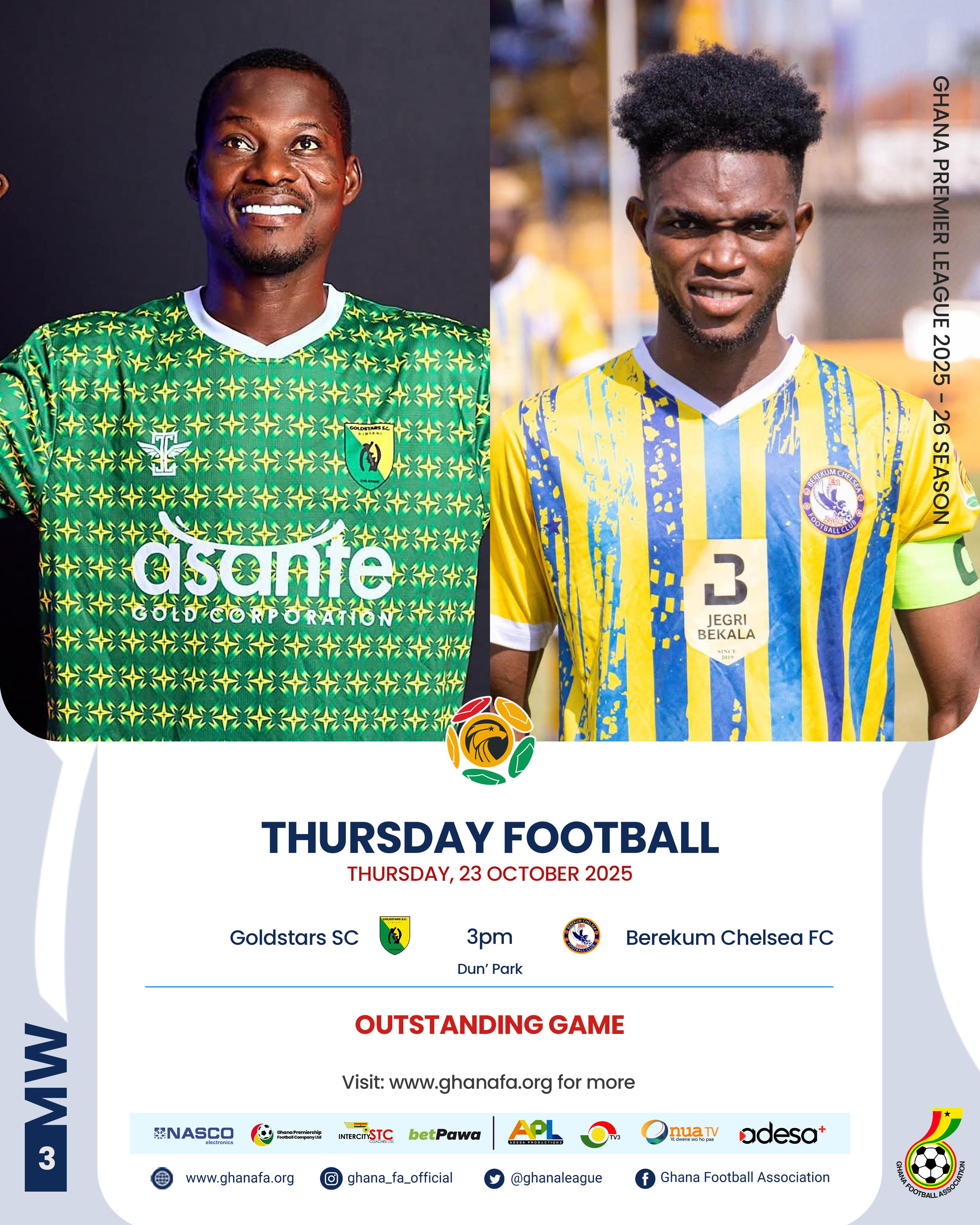 Premier League: Champions Gold Stars set for busy week as they host Heart of Lions and Berekum Chelsea at Dun’s Park