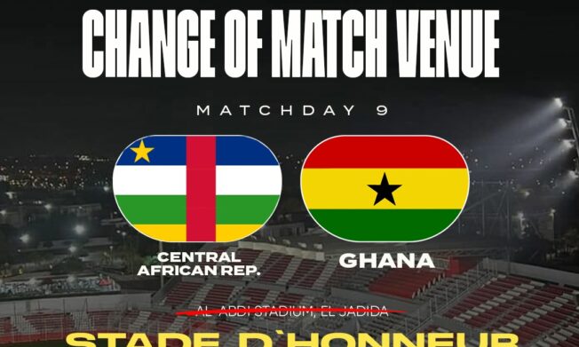 New venue for Black Stars clash against Central African Republic