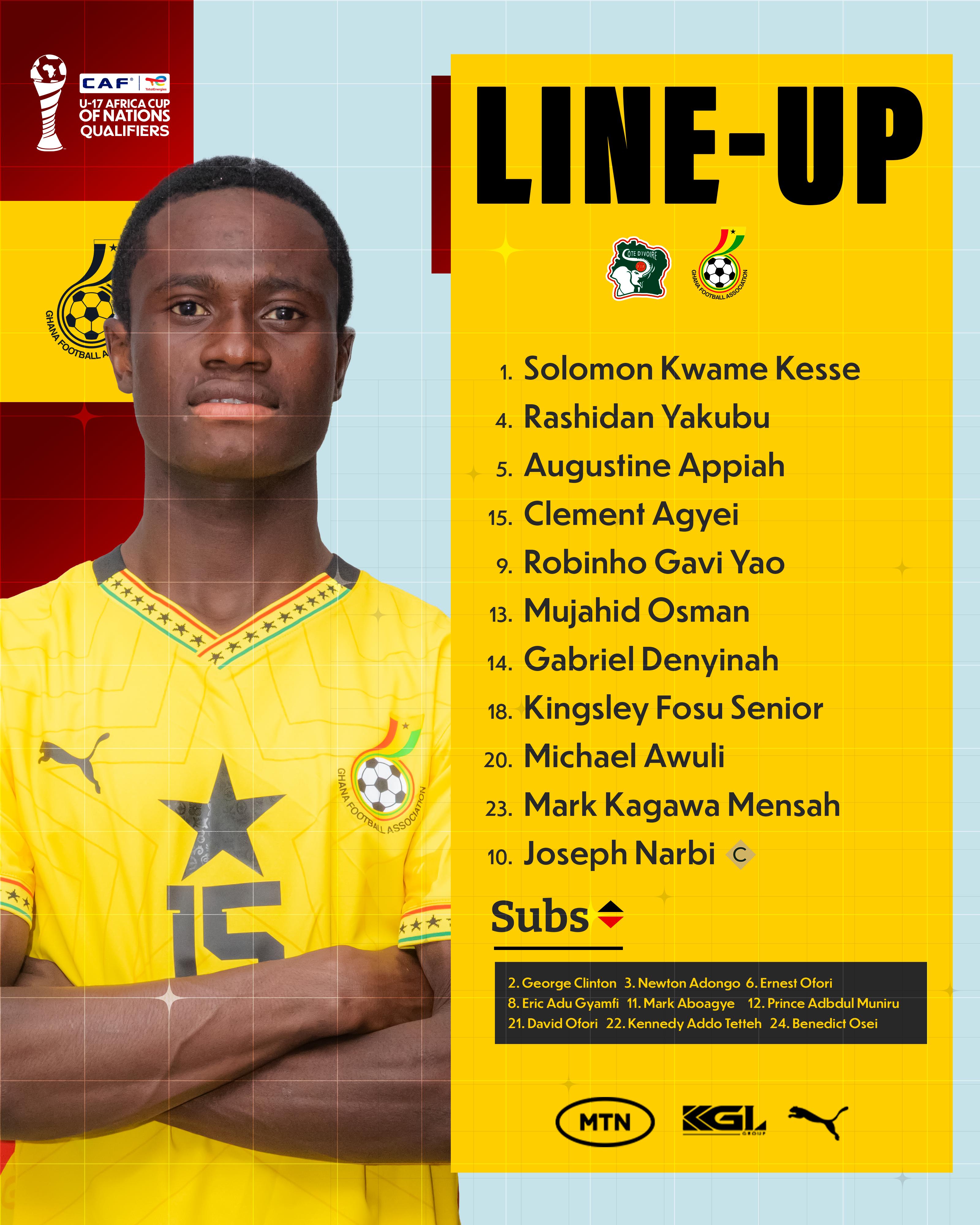 WAFU B U17 BOYS: Dr. Ogum Maintains Strong XI to Face Ivory Coast in Final