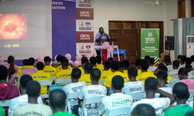 Cervical Cancer awareness and HPV vaccination drive held at Ghanaman Soccer Centre of Excellence, Prampram