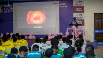 FIFA TDS Ghana: Breast Cancer awareness and screening exercise held at Elite U15 Girls Championship in Prampram