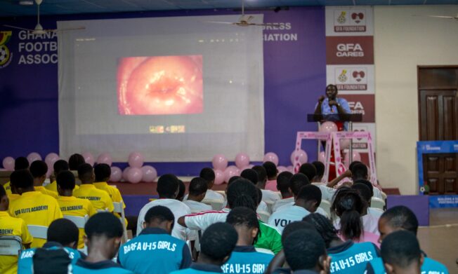 FIFA TDS Ghana: Breast Cancer awareness and screening exercise held at Elite U15 Girls Championship in Prampram