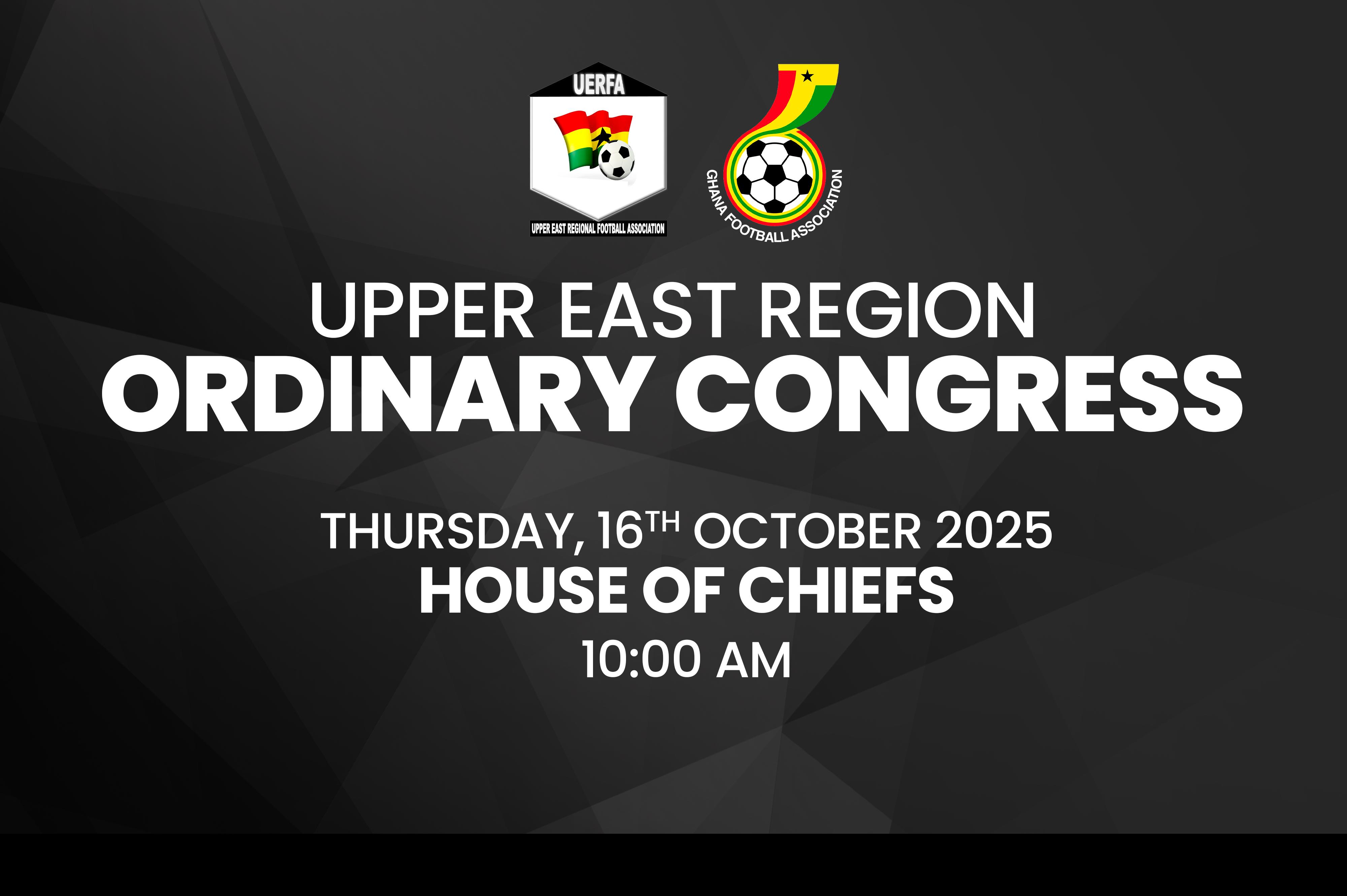 Upper East RFA Sets October 16 for Ordinary Congress