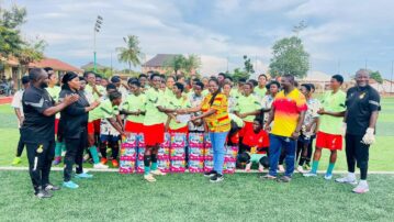 Black Queens Management Committee donates water and cash to Black Maidens in Sunyani