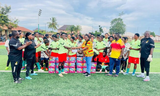 Black Queens Management Committee donates water and cash to Black Maidens in Sunyani