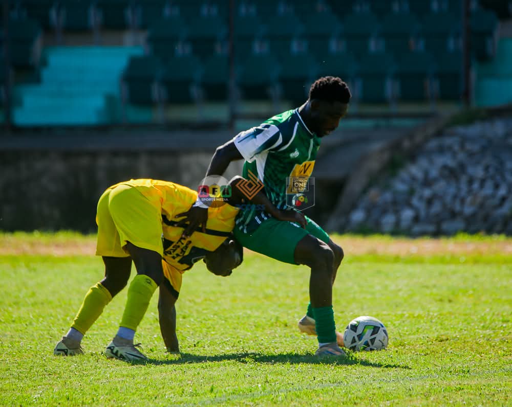 FC AshantiGold 04 beat Eleven Wise 2-0 to keep hold of top spot in Zone Two of Access Bank Division One League