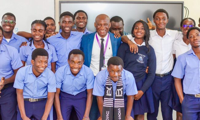 Black Starlets Coach Dr. Prosper Narteh Ogum Inspires SOS-Hermann Gmeiner Students with Career Guidance Talk