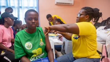 Cervical Cancer awareness and HPV vaccination drive held at Ghanaman Soccer Centre of Excellence Prampram