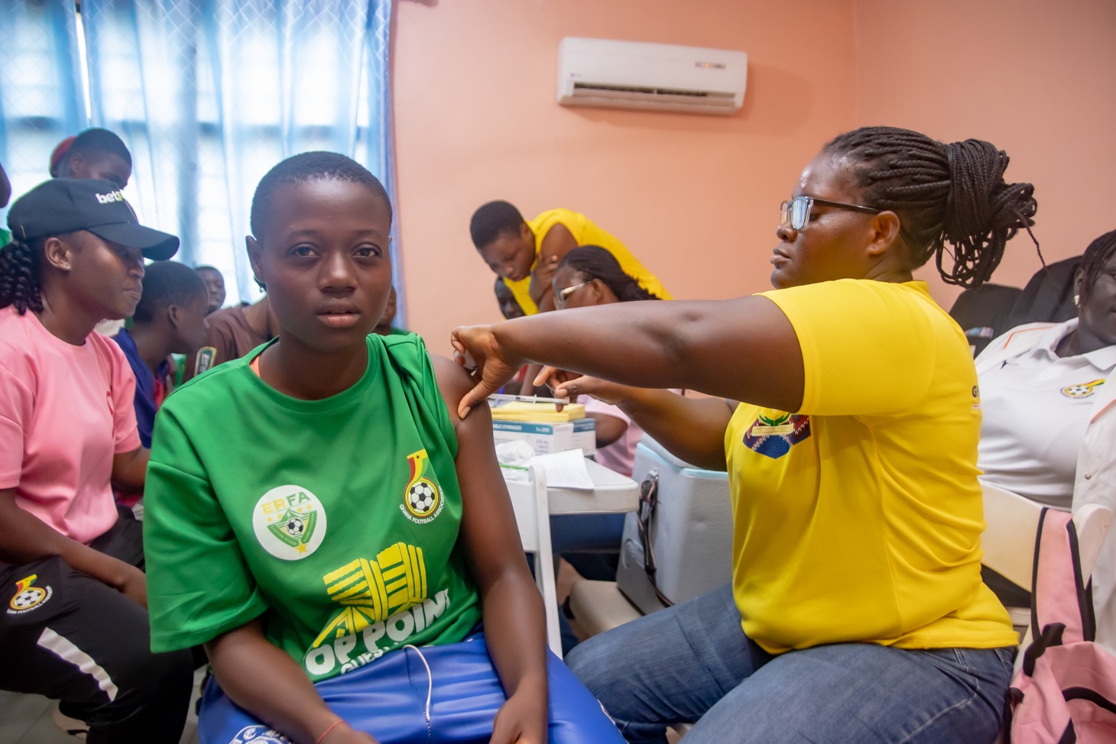 Cervical Cancer awareness and HPV vaccination drive held at Ghanaman Soccer Centre of Excellence Prampram