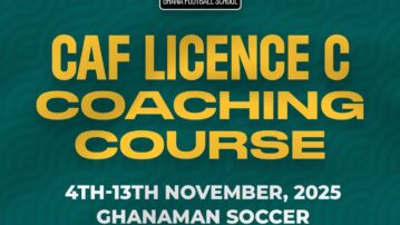CAF License C Coaching Course (Batch 7) Begins November 4 at GFA Technical Centre