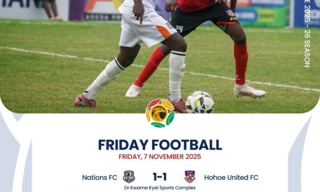 Premier League: Emmanuel Annor's late strike earns Nations FC a point against Hohoe United at home