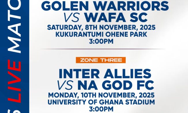 Access Bank Division One League MatchDay 6: Golden Warriors vs WAFA & Inter Allies vs Na God FC to go live