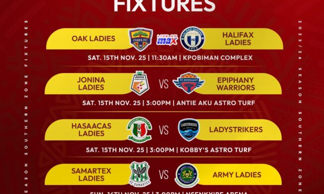 Jonina Ladies host Epiphany Warriors in top-of-the-table clash, Samartex Ladies face tough test against Army Ladies – Southern Zone Preview