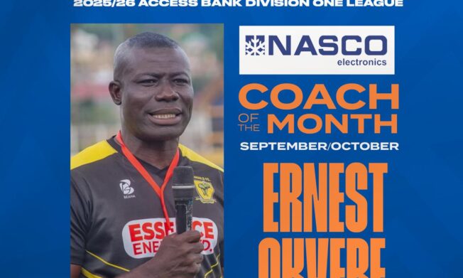 Ernest Okyere of FC AshantiGold '04 wins NASCO Coach of the month award