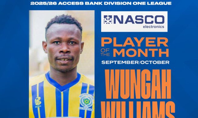Northern City forward William Wungah wins Access Bank Division One League NASCO player of the month award