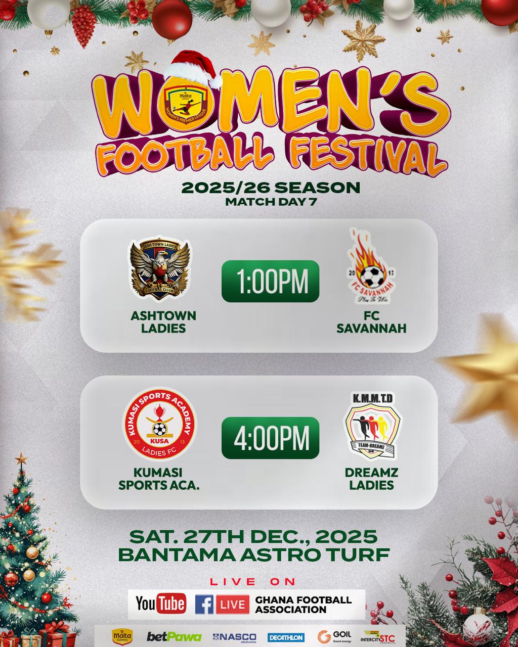 Kumasi to host the Women’s Football Festival, Christmas edition