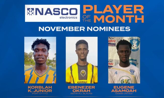 Port City's Kedzie, Sefwi's Okrah, Debibi's Asamoah up for NASCO player of the month top honor