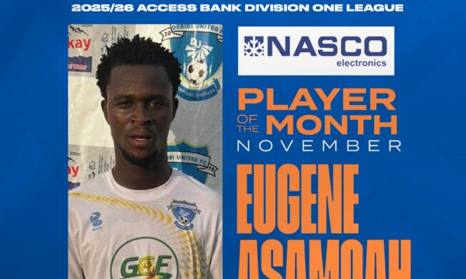 Debibi United’s Eugene Asamoah wins Access Bank Division One League November NASCO player of the month