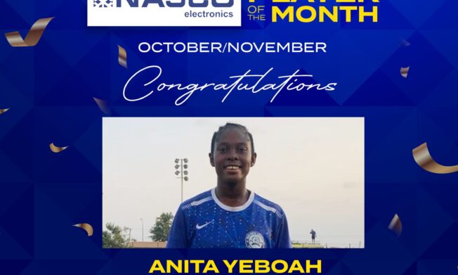 Anita Yeboah crowned NASCO player of the month for October/November