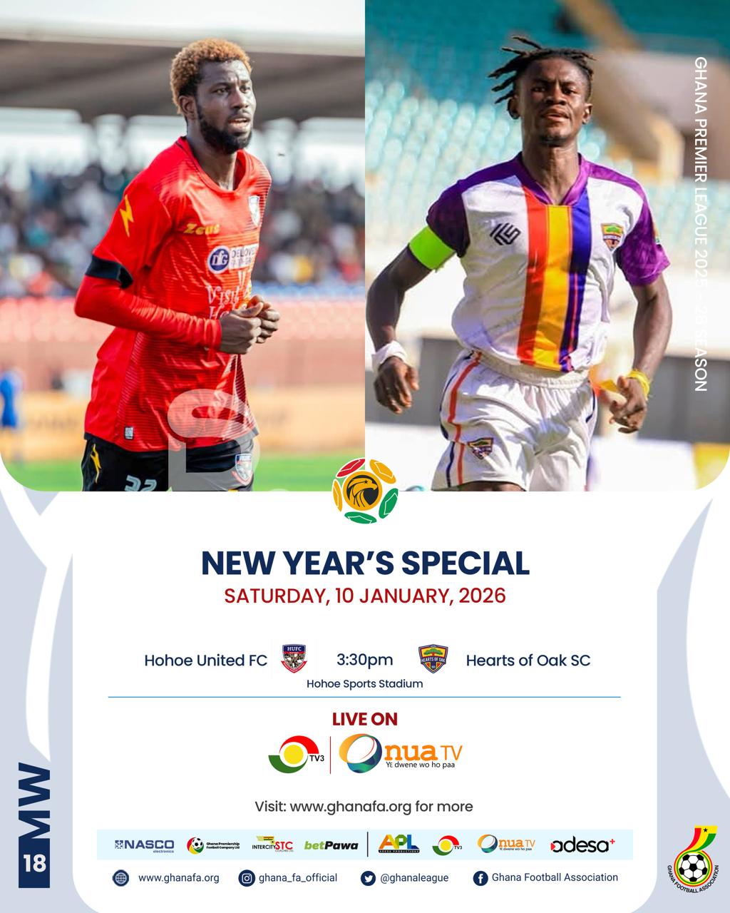 Premier League: Hohoe United aim to halt slide as Hearts of Oak chase revival in Volta clash on Saturday