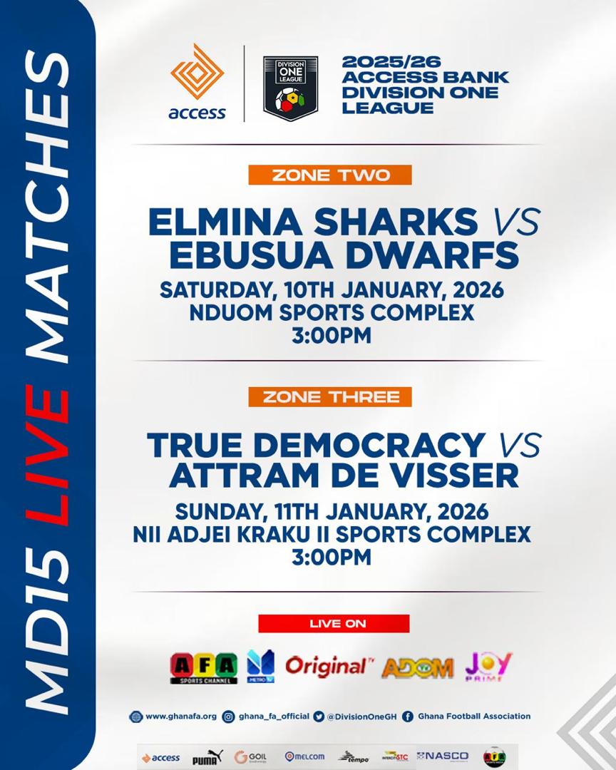 Access Bank Division One League: Two matches to air live on Matchday 15