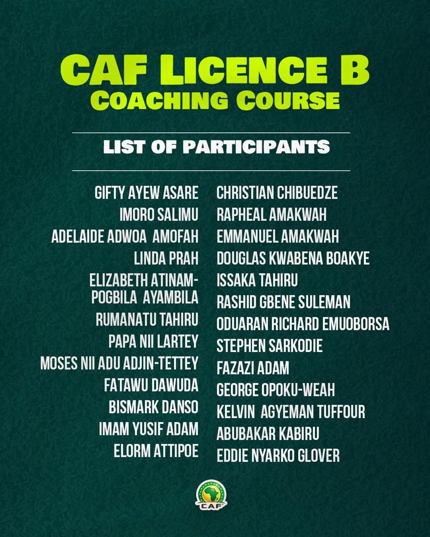 CAF Licence B Coaching Course set to commence at Prampram 
