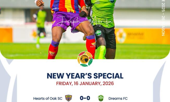 Premier League: Hearts of Oak and Dreams FC settle for stalemate in Accra
