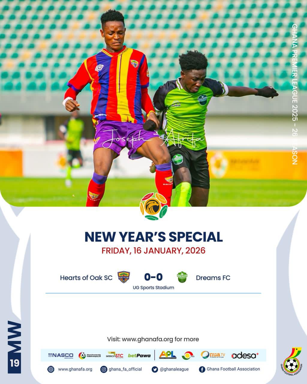 Premier League: Hearts of Oak and Dreams FC settle for stalemate in Accra