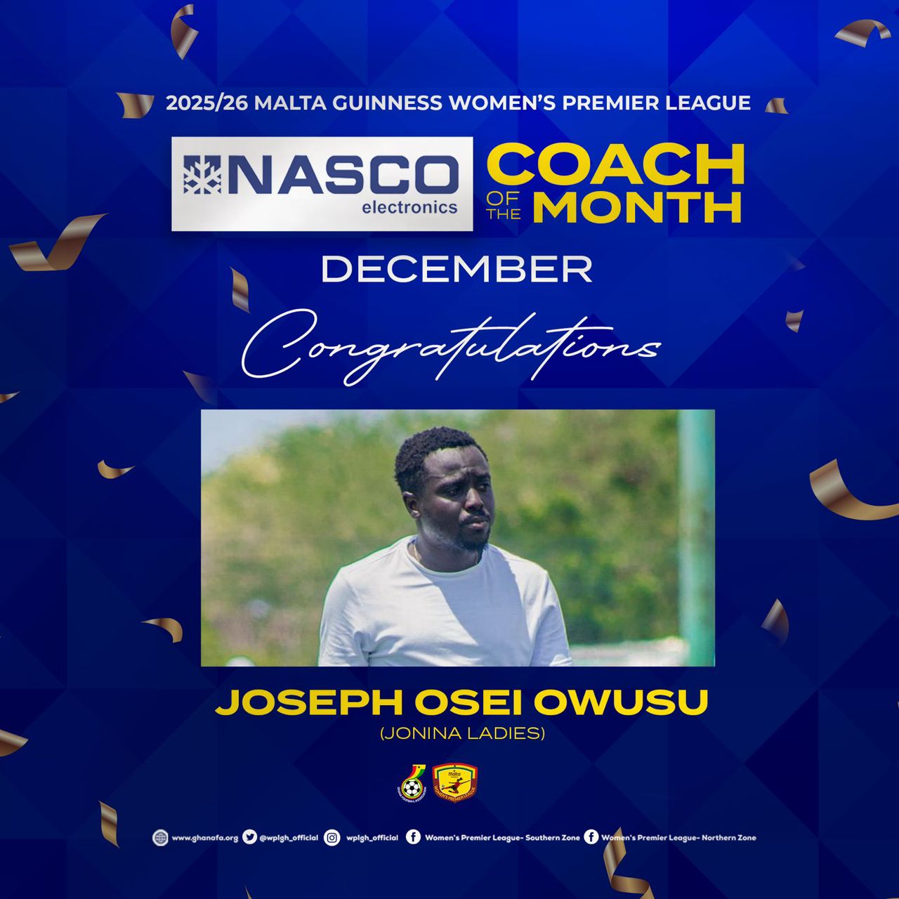 Jonina Ladies dominate December awards with Player and Coach of the month honours