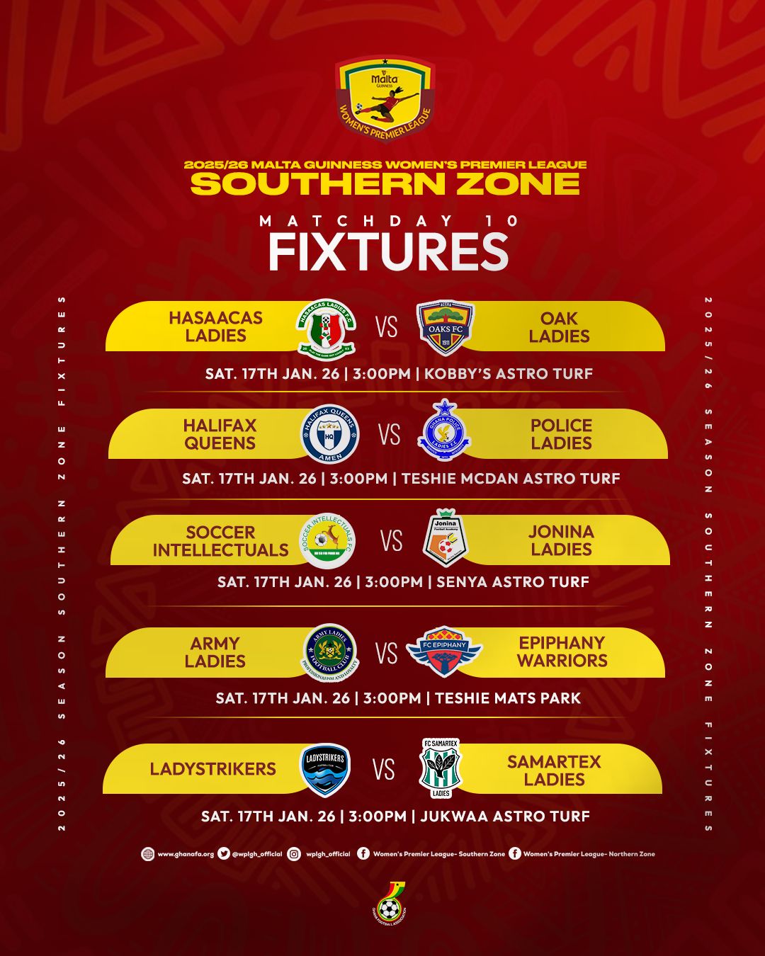 Hasaacas Ladies host Oak Ladies, Police Ladies clash with Halifax Queens - Southern Zone Preview