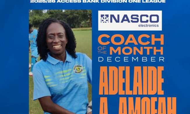 Adelaide Amofah bags NASCO Division One League Coach of the month award