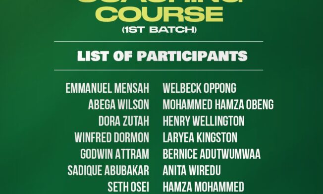 List of 1st batch of participants for CAF Licence A Coaching Course