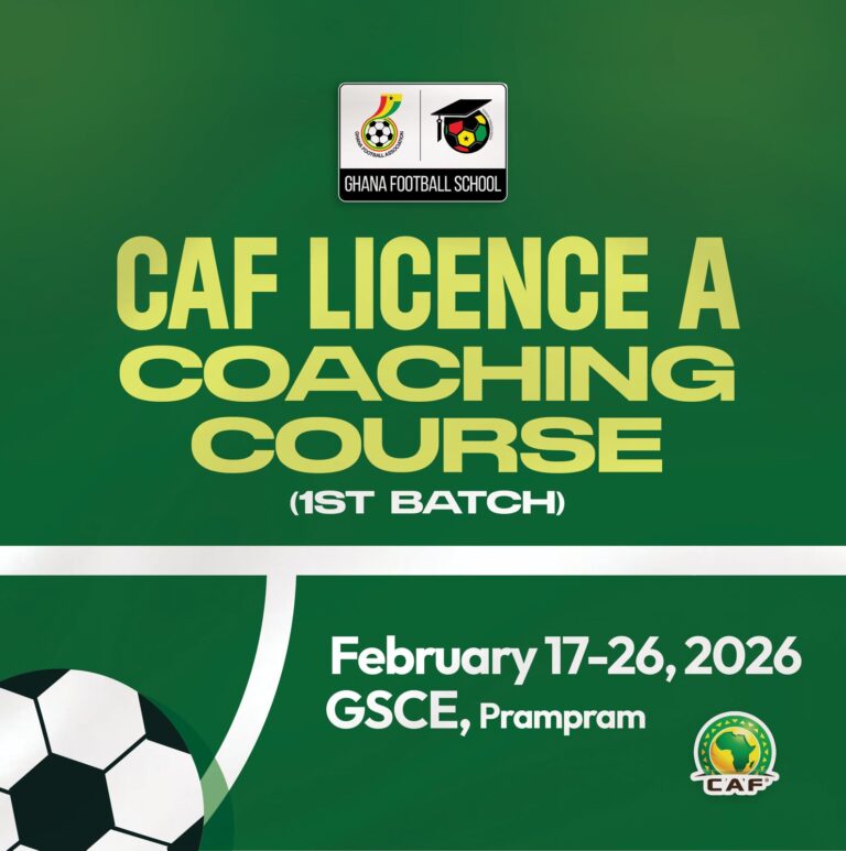 Ghana Football School to host 1st batch of CAF Licence A Coaching Course in Prampram
