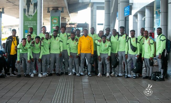 Photos: Futsal team arrives in Lusaka ahead of decisive 2nd leg against Zambia
