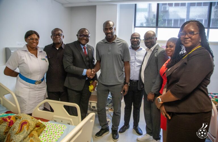 Otto Addo's Black Stars crew drops by Greater Accra Regional Hospital with donation