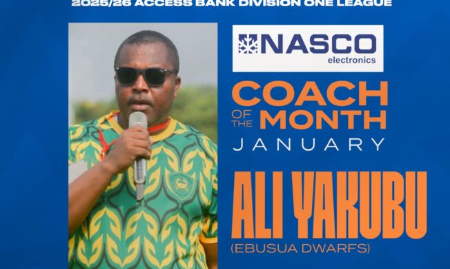 Ebusua Dwarfs’ Ali Yakubu wins Access Bank Division One League January Coach of the month