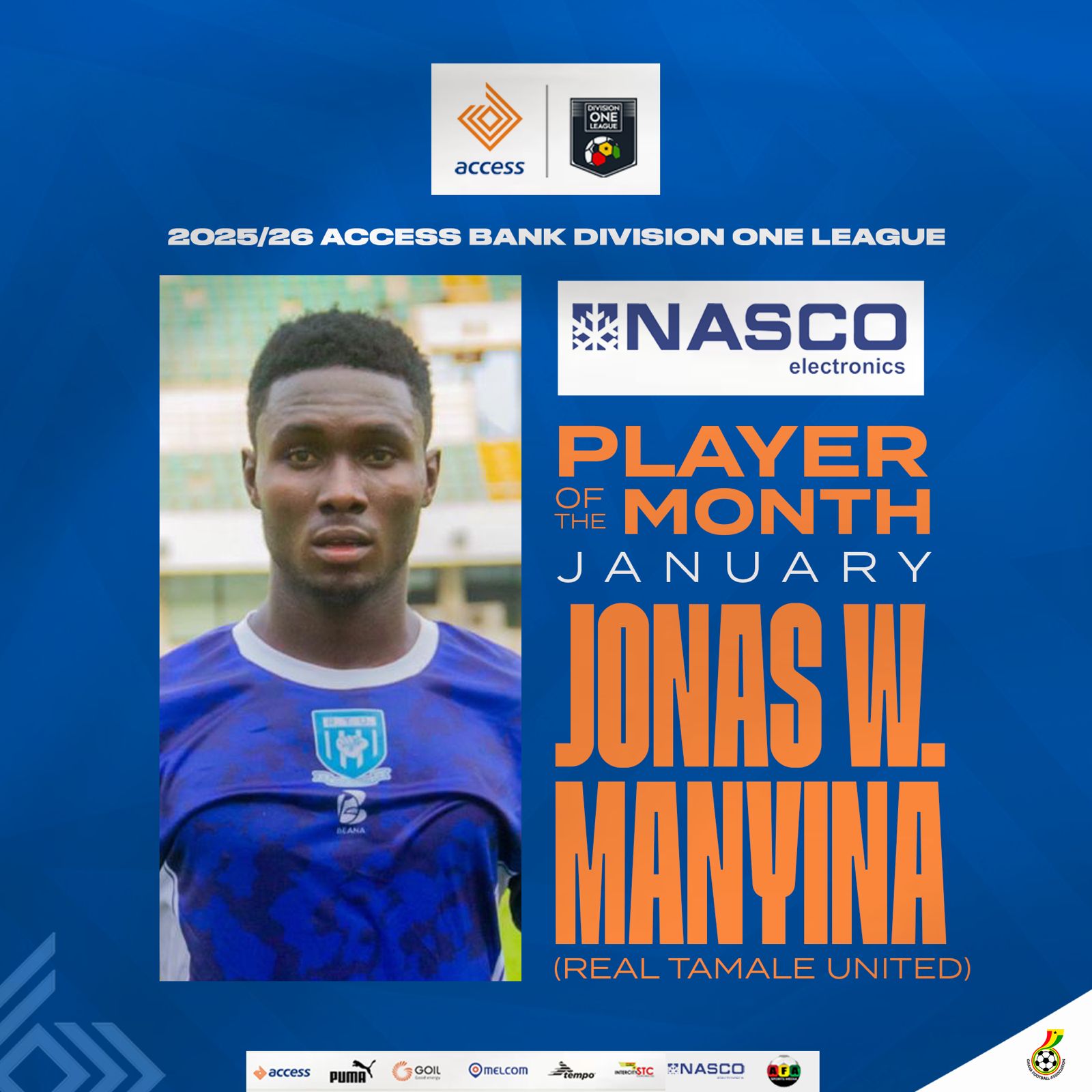 Jonas Wisdom Manyina wins NASCO January player of the month