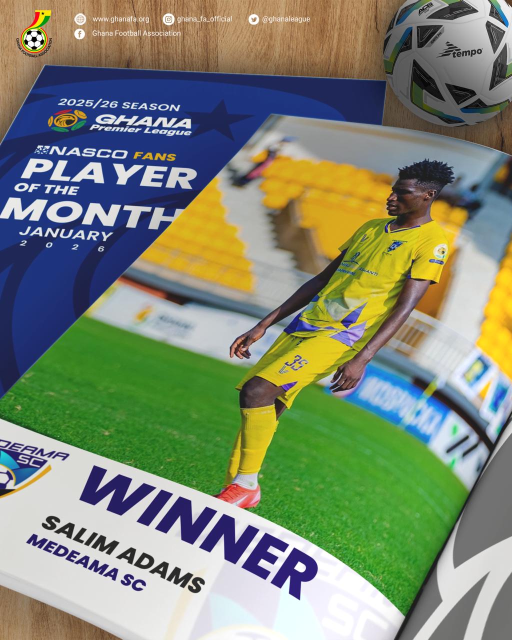 Salim Adams wins January NASCO player of the month