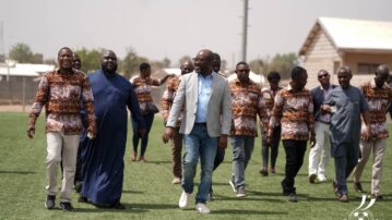 President inspects Kurt E.S. Okraku technical centre, eyes expansion to boost Upper East football