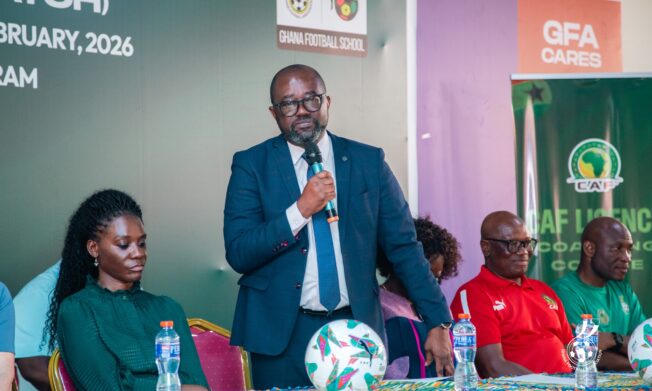 President Simeon-Okraku fires warning shot at coaches: 'standards must rise” as CAF Licence A course kicks off in Prampram