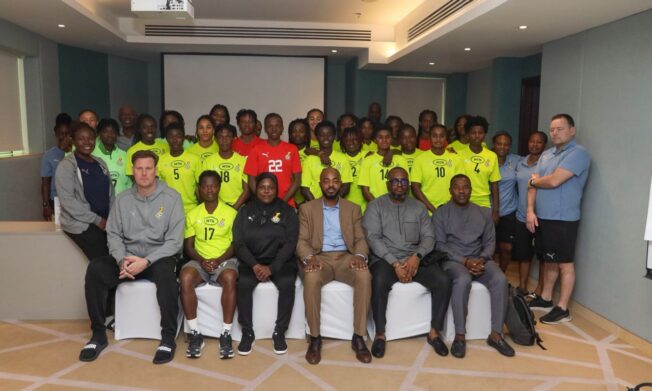 Delegation from Ghana Mission in UAE visit Black Queens camp