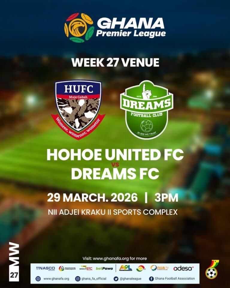 Hohoe United lock horns with Dreams FC in crucial Tema clash on Sunday