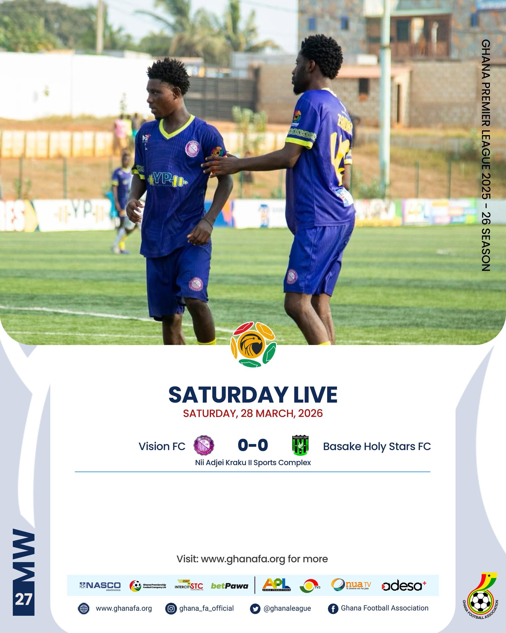 Premier League: Vision FC held by resolute Basake Holy Stars