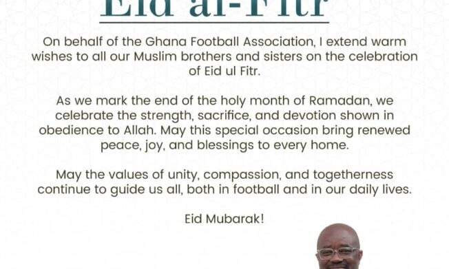 President Kurt Edwin Simeon-Okraku wishes Muslims a blessed Eid UL Fitr