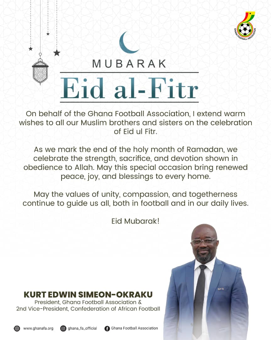 PRESIDENT KURT WISHES MUSLIMS A BLESSED EID UL FITR