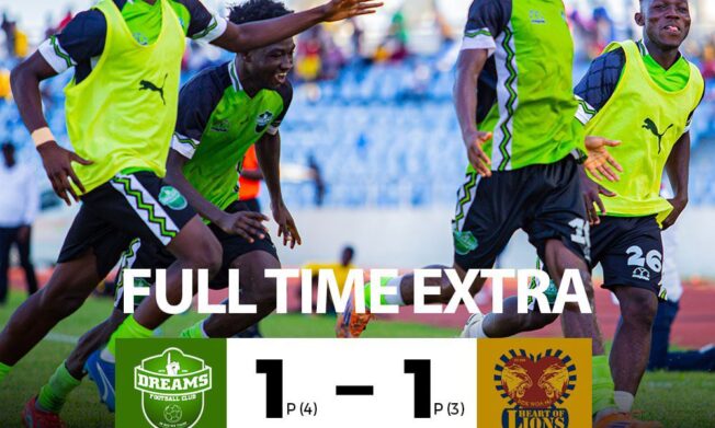 Dreams FC hold nerve in penalty thriller to knock out Heart of Lions and reach MTN FA Cup semi-finals