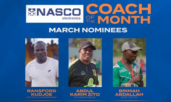 Three Coaches shortlisted for NASCO Access Bank Division One League March award