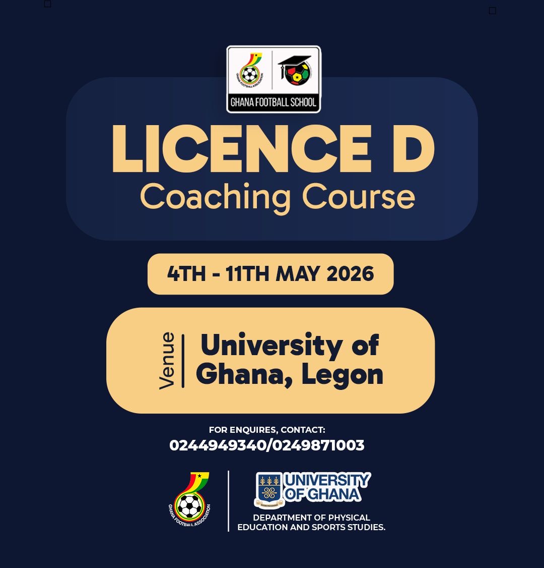 GFA and University of Ghana to offer Licence D Coaching Course